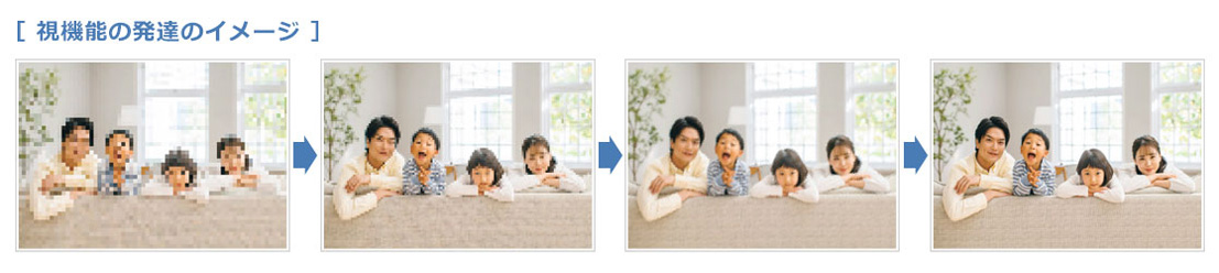 視機能の発達のイメージ